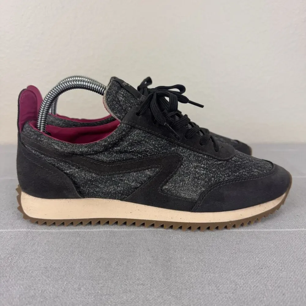Rag & Bone Retro Runners Sporty Athletic Running Sneakers Grey Denim Pink 9 / 39